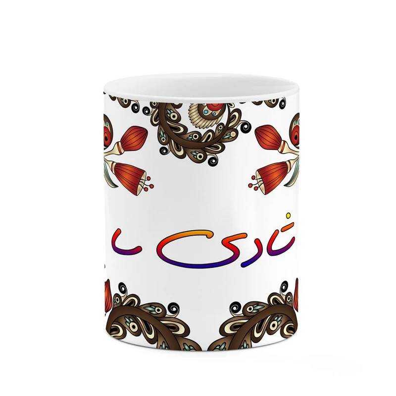 ماگ کاکتی مدل اسم شادی_سا طرح سنتی گل و بته کد mgh45754