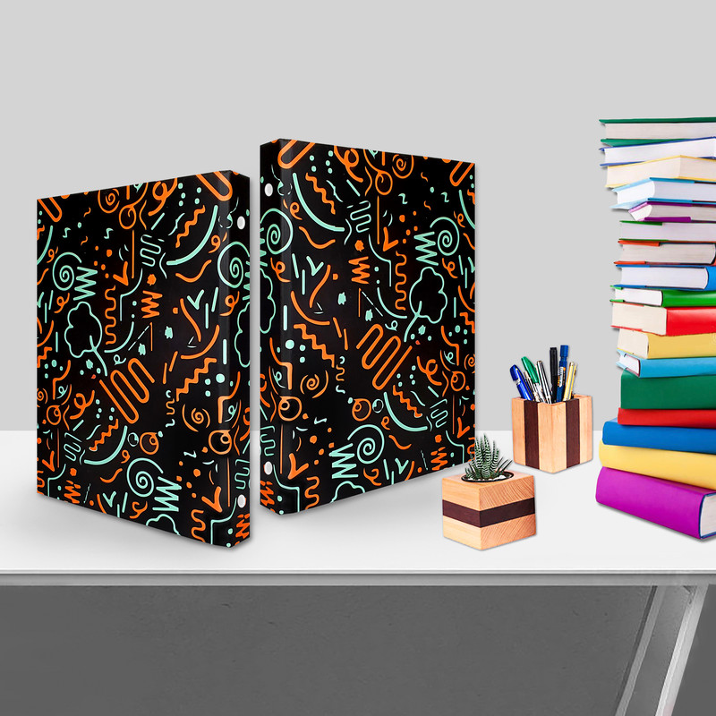 دفتر کلاسوری پدیده نقش مدل 26 حلقه مدرن کد 001 به همراه تخته شاسی