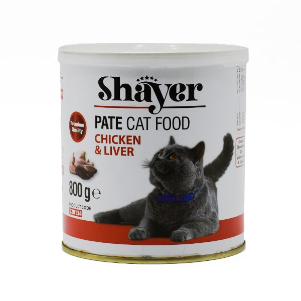 کنسرو غذای گربه شایر مدل مرغ و جگر وزن 800 گرم