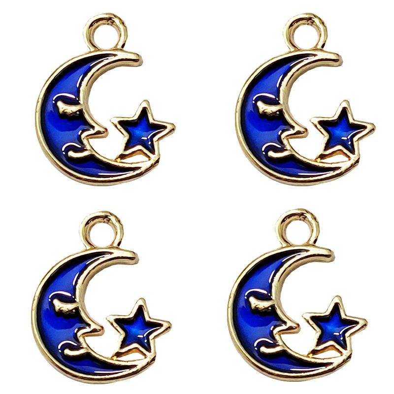 آویز گردنبند دخترانه مدل ماه و ستاره کد 96 بسته 4 عددی