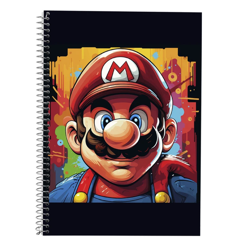 دفتر زبان 50 برگ مدوپد مدل سه خط طرح سوپرماریو super mario کد DF2813