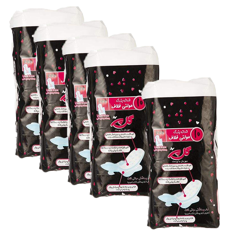 نوار بهداشتی گل پر مدل Fluff بسته 5 عددی