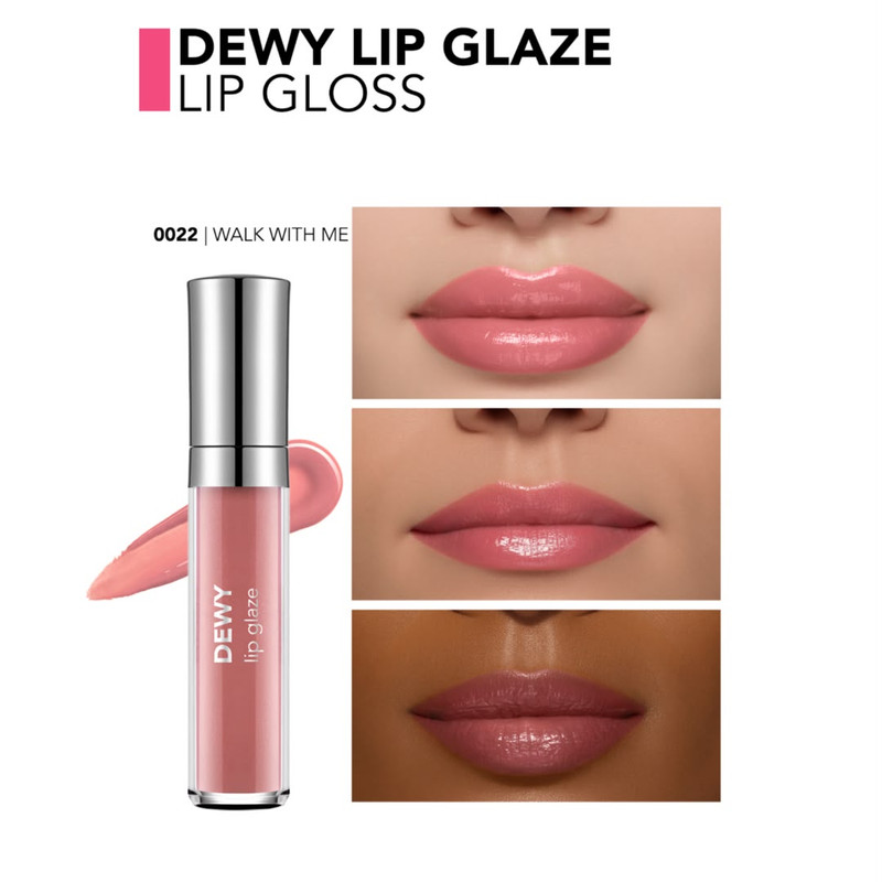 لیپ گلاس براق فلورمار مدل Dewy Glaze شماره 22 رنگ صورتی رز