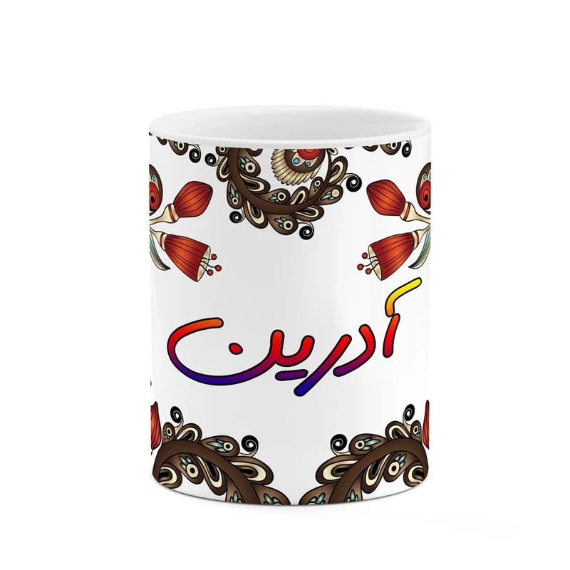 ماگ کاکتی مدل اسم آدرین طرح سنتی گل و بته کد mgh43323