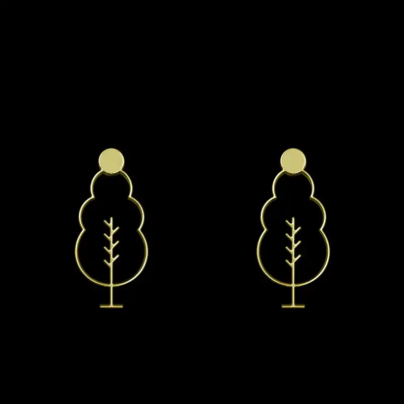 گوشواره طلا 18 عیار زنانه مدوپد مدل درخت کد GA1-15772