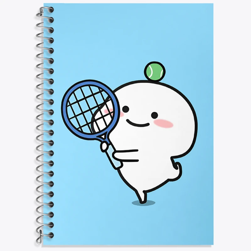 دفتر زبان 50 برگ خندالو مدل سه خط طرح آدمک کیوت و بامزه کد N5189