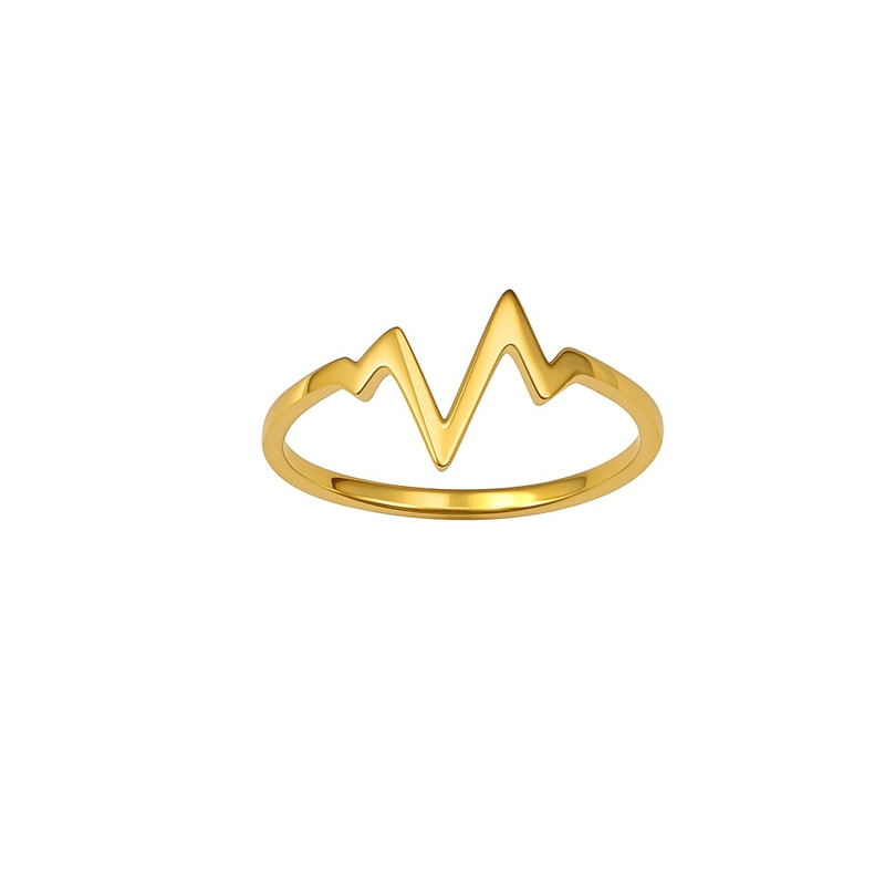 انگشتر طلا 18 عیار زنانه زرلاین مدل  مینیمال ضربان کد R-200041 سایز 53