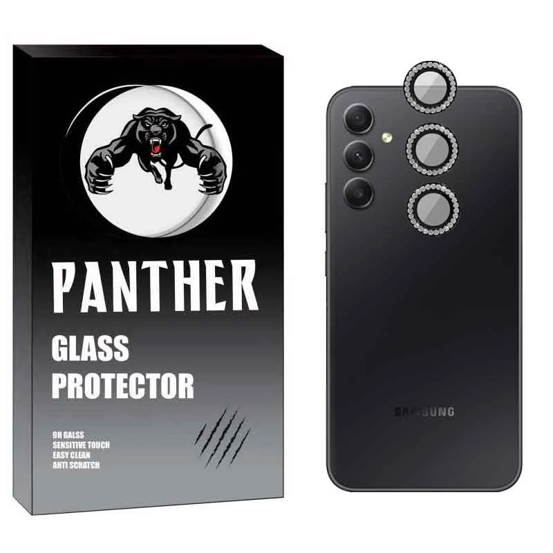 محافظ لنز دوربین پنتر مدل رینگی نگین دار مناسب برای گوشی موبایل سامسونگ Galaxy A34 5G