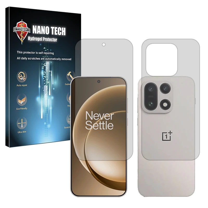 محافظ صفحه نمایش شفاف نانو تک مدل Tough مناسب برای گوشی موبایل وان پلاس  15 به همراه محافظ پشت گوشی 