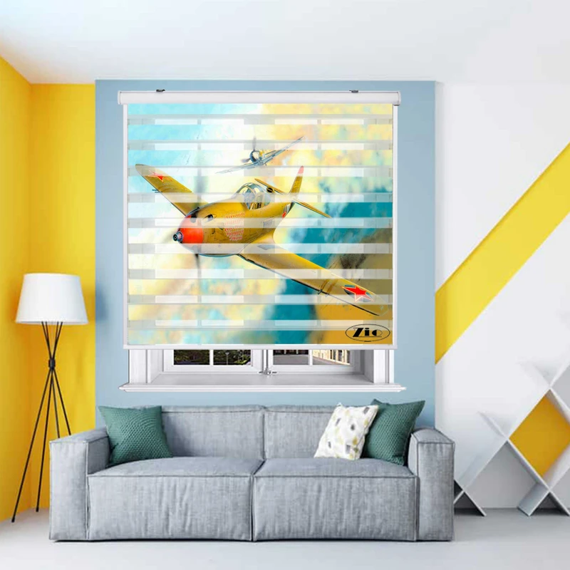 پرده زبرا زیو کد OV 7026 سایز 150x150 سانتی متر