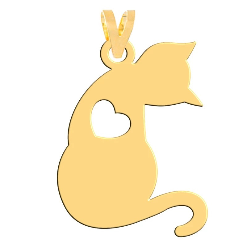 آویز گردنبند طلا 18 عیار زنانه مدل گربه