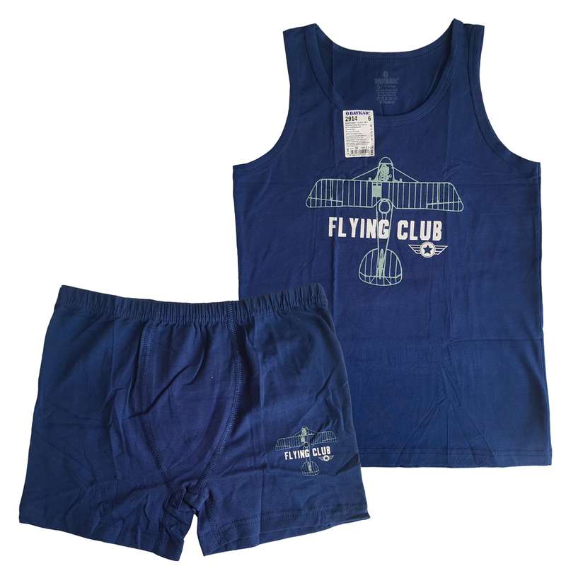 ست تاپ و شلوارک پسرانه بایکار مدل 2914B