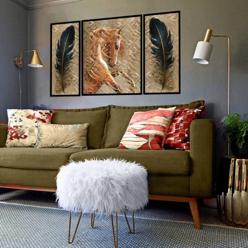 تابلو بکلیت طرح مدرن دیجیتال آرت مدل B-2885 مجموعه 3 عددی