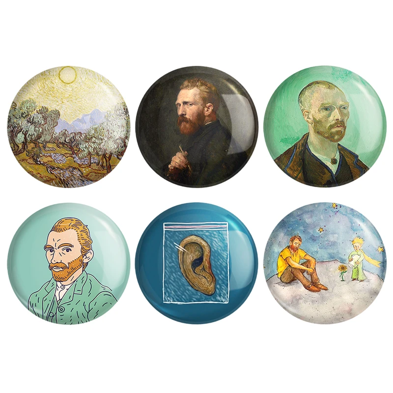 مگنت خندالو طرح ونسان ونگوگ Vincent vanGogh کد 1621A مجموعه 6 عددی