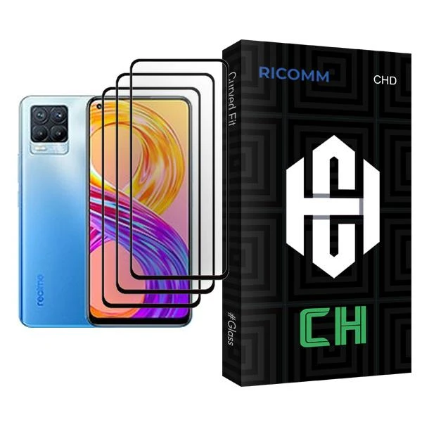 محافظ صفحه نمایش ریکام مدل CH Glass MIX003 مناسب برای گوشی موبایل ریلمی 8 Pro بسته سه عددی