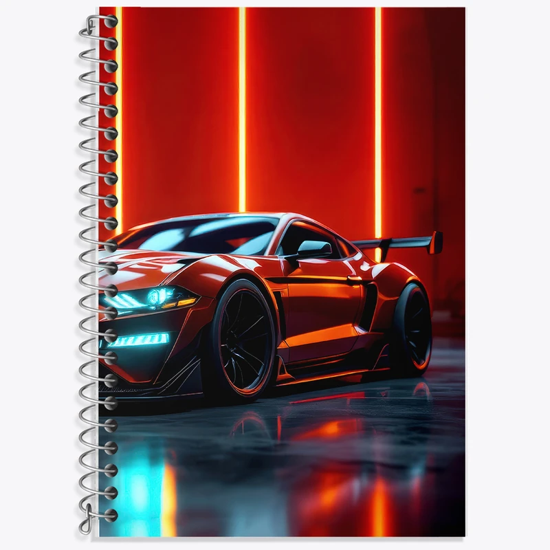 دفتر زبان 50 برگ خندالو مدل دو خط طرح ماشین اسپرت کد F5206