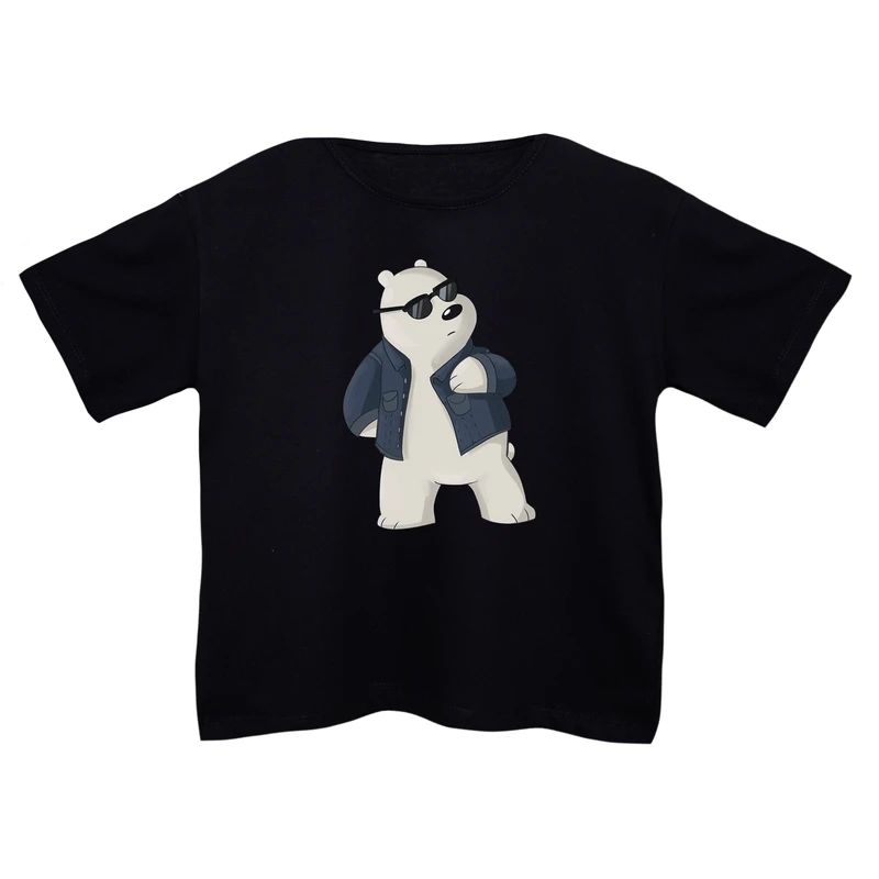 کراپ‌تی شرت آستین کوتاه زنانه مدل خرس کله فندقی