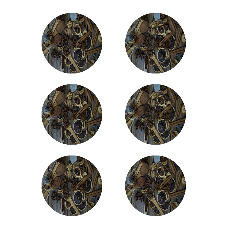 زیر لیوانی طرح دارچین کد 8460 بسته 6 عددی