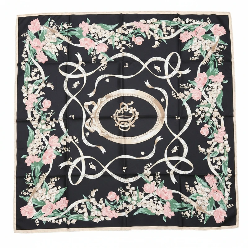 روسری ابریشم توییل زنانه مدل H103 با طول و عرض 125×125 سانتی‌متر