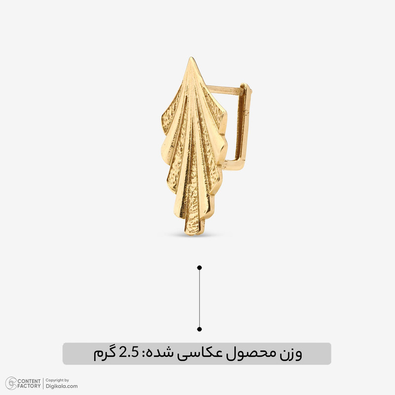 گوشواره کلیپسی طلا 18 عیار زنانه جواهری راز مدل 2412-4 - 3