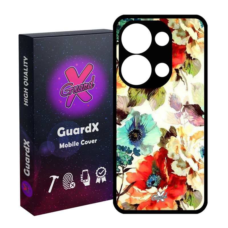 کاور گارد ایکس طرح گل مدل Glass10405 مناسب برای گوشی موبایل شیائومی Redmi Note 13 Pro 4G / Poco M6 Pro 4G