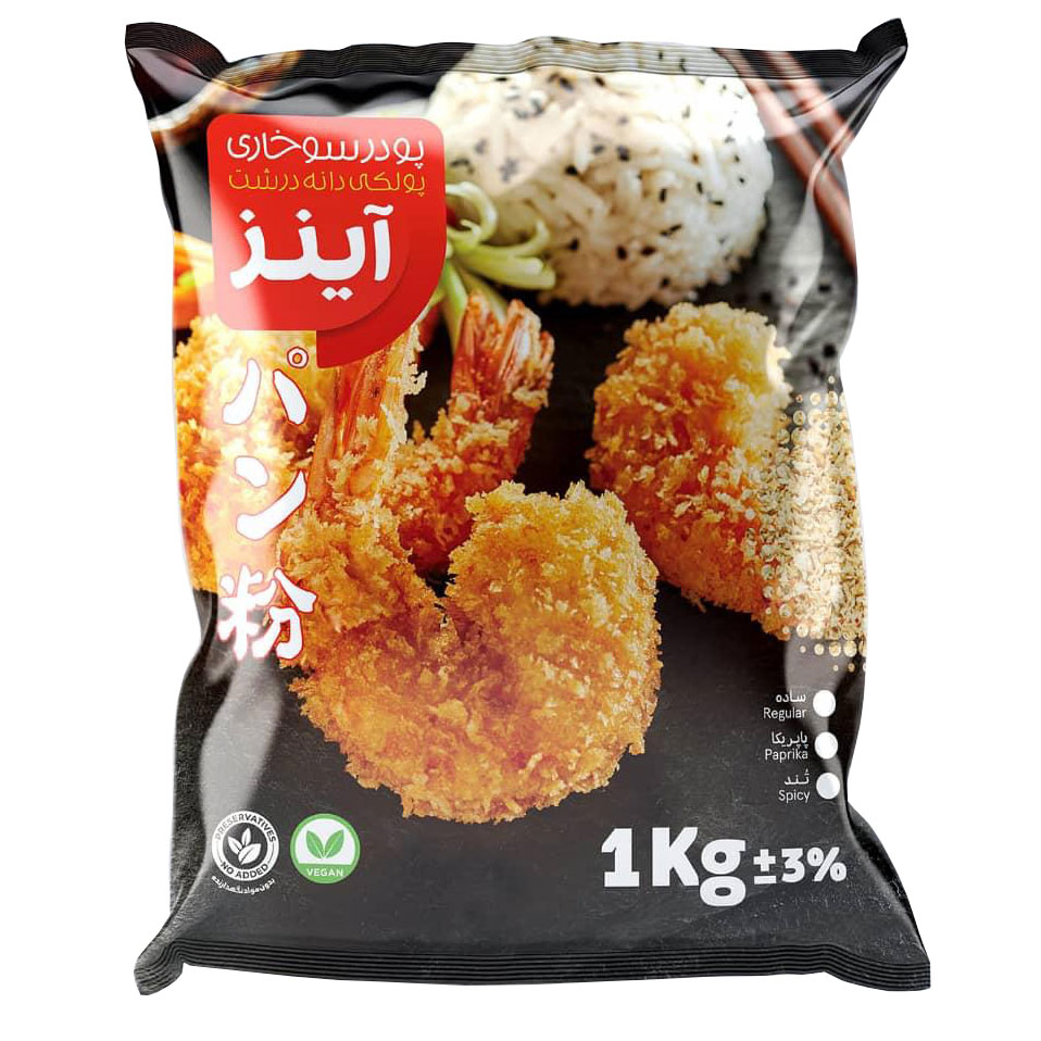  پودر سوخاری پولکی دانه درشت سفید آینز - 1000 گرم