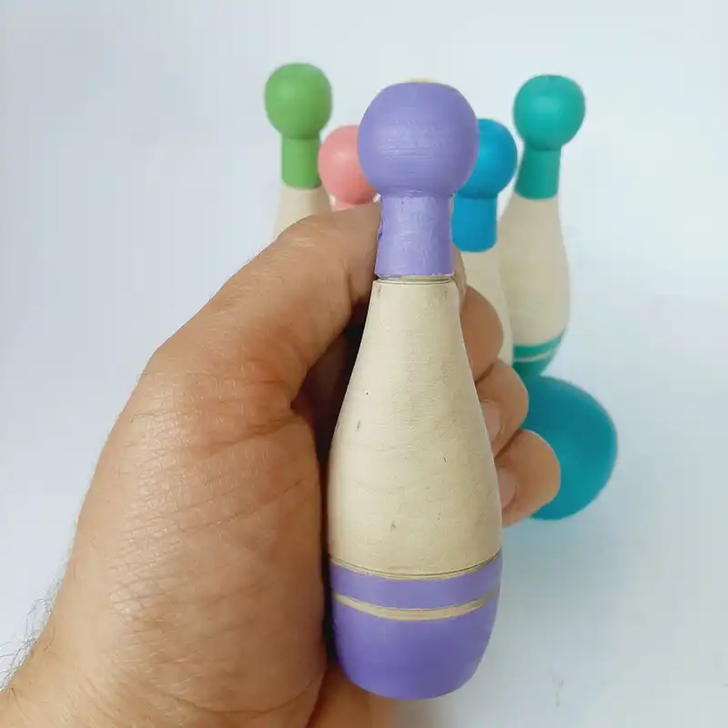 اسباب بازی چوبی مدل بولینگ کد WBO01 مجموعه 6 عددی