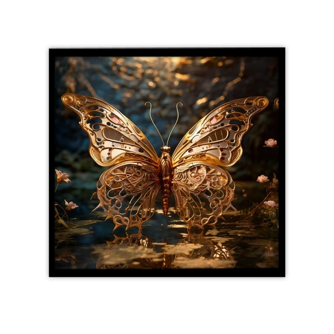 تابلو نوری بکلیت طرح مدرن پروانه طلایی مدل B-MID-18766