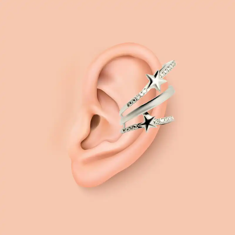 پیرسینگ گوش زنانه پایتخت مدل PS1059 ایرکراس