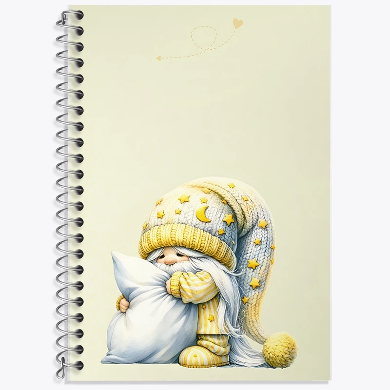 دفتر زبان 50 برگ خندالو مدل سه خط طرح کوتوله ی خوابالو کد F5855