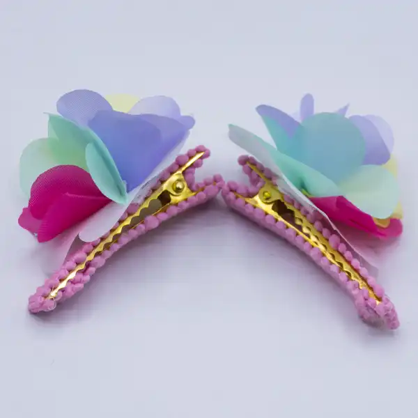 گیره مو دخترانه مدل فلاوری مجموعه 2 عددی