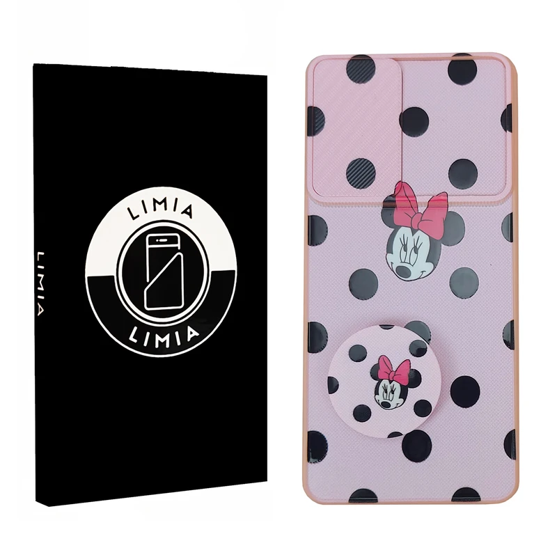 کاور لیمیا   طرح میکی موس کد 465 مناسب برای گوشی موبایل سامسونگ Galaxy A73 به همراه پاپ سوکت