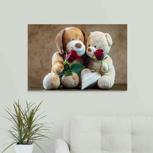  تابلو شاسی طرح خرس و سگ عاشقانه مدل TSH23