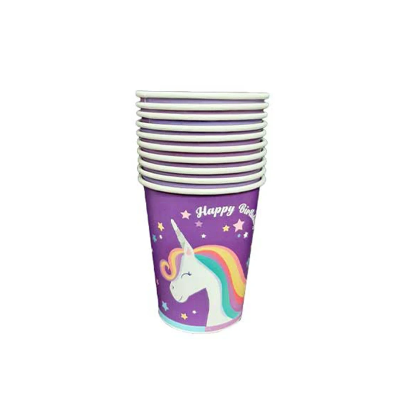 لیوان یکبار مصرف طرح اسب تک شاخ کد NH-10 مجموعه 10 عددی