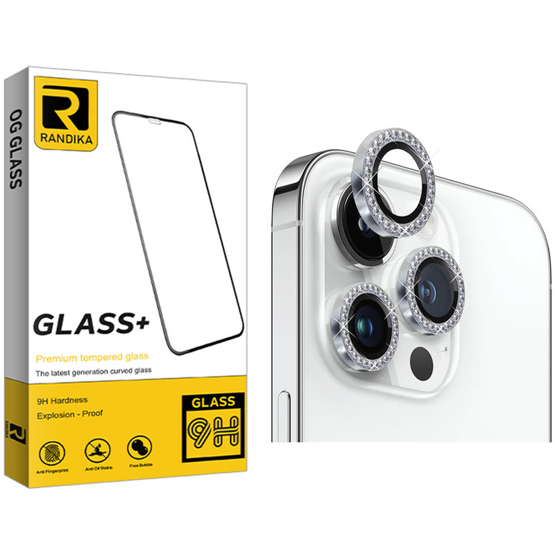 محافظ لنز دوربین راندیکا مدل رینگی نگین دار مناسب برای گوشی موبایل اپل iPhone 15 Pro