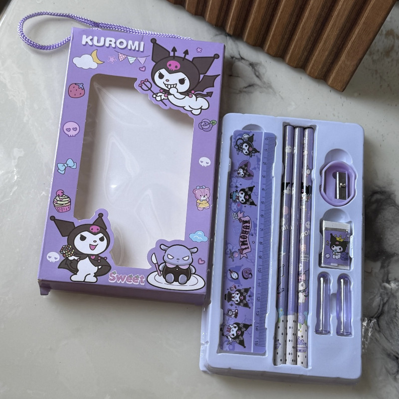 بسته لوازم تحریر مدل کرومی مجموعه ۸ عددی