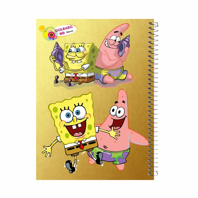 دفتر مشق 60 برگ گلبرگ طرح باب اسفنجی کد 60363