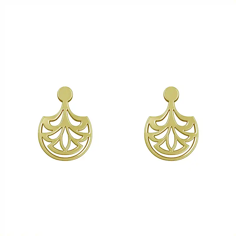 گوشواره طلا 18 عیار زنانه مدوپد مدل هندسی کد GA1-15135