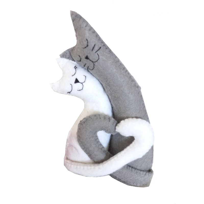 عروسک مدل گربه ارتفاع 20 سانتی متر مجموعه 2 عددی