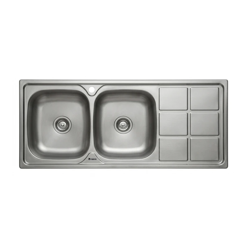 سینک ظرفشویی استیل روکار دو لگنه مدل TF9105