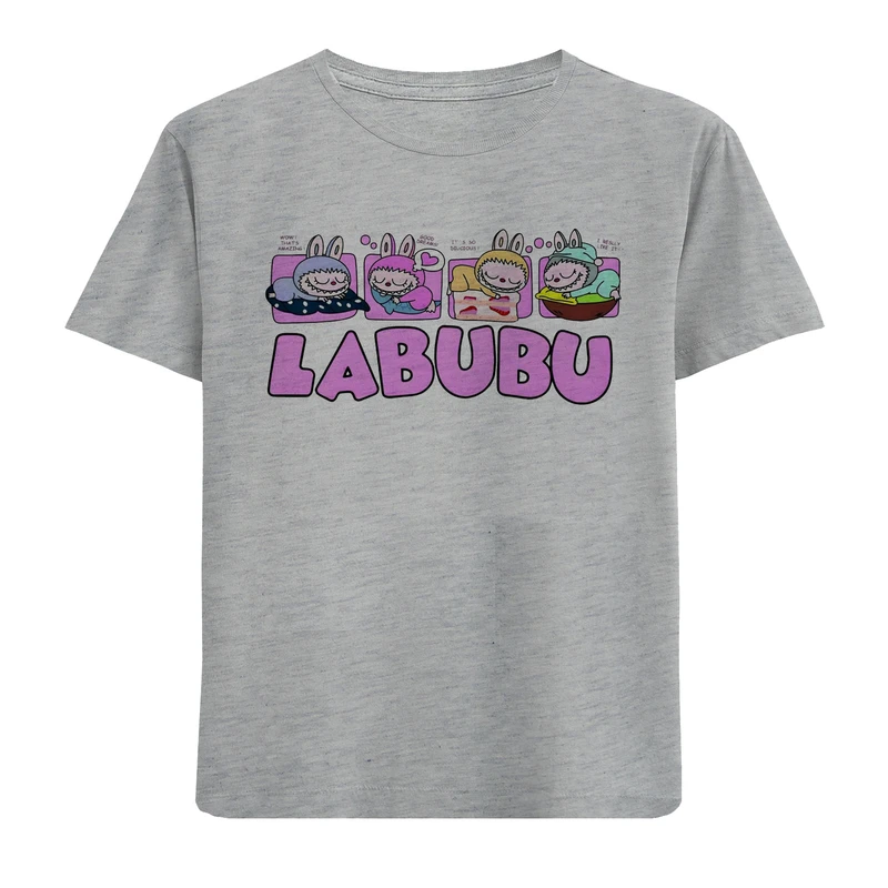 تی‌شرت آستین کوتاه دخترانه مدل N148 LABUBU