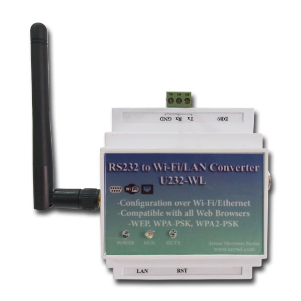 مبدل پورت RS232 به wifi/Ethernet مدل AEP-U232W