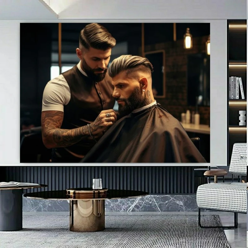 پوستر پارچه ای طرح مخمل موی شیک مدل آندرکات حرفه ای کد M422