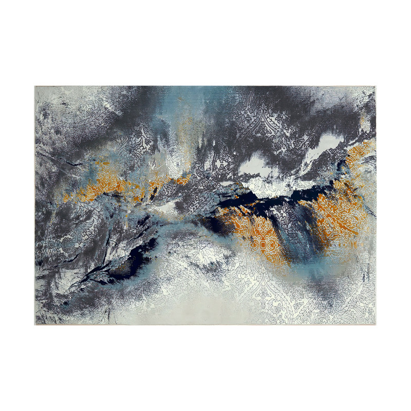 فرش ماشینی زانیس مدل مدرن طرح وینتیج زمینه طوسی فرش ماشینی زانیس مدل مدرن طرح وینتیج زمینه طوسی