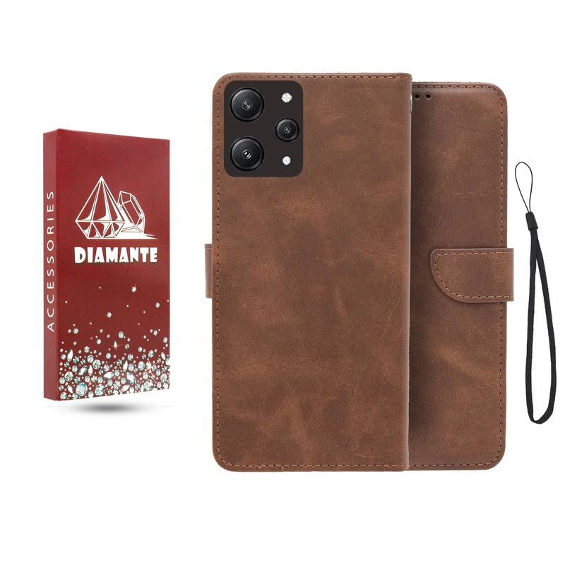 کیف کلاسوری دیامانته مدل جاکارتی بنددار مناسب برای گوشی موبایل شیائومی Poco M6 Pro 5G  به همراه بند آویز