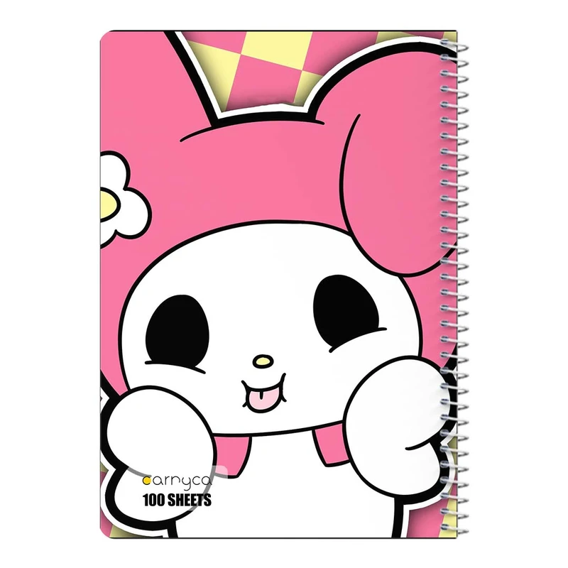 دفتر مشق 100 برگ سیمی کارنیکا طرح مای ملودی و کورومی My Melody & Kuromi کد 44371