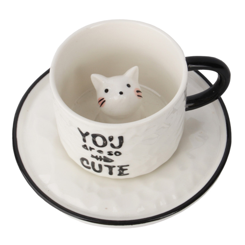 فنجان و نعلبکی مدل گربه