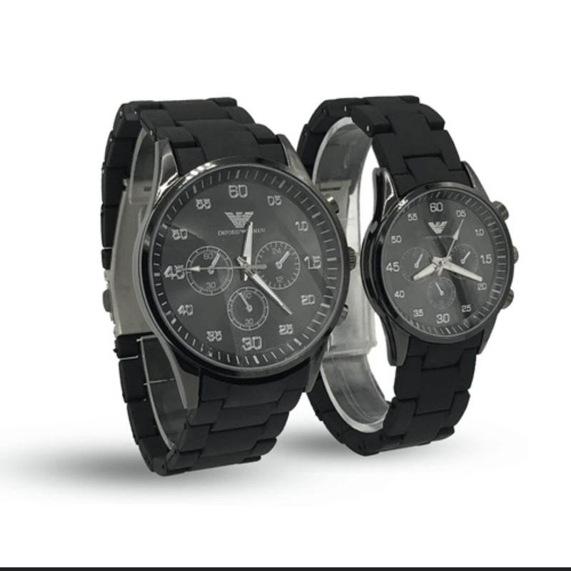 ست ساعت مچی عقربه ای زنانه و مردانه مدل تک موتور 011