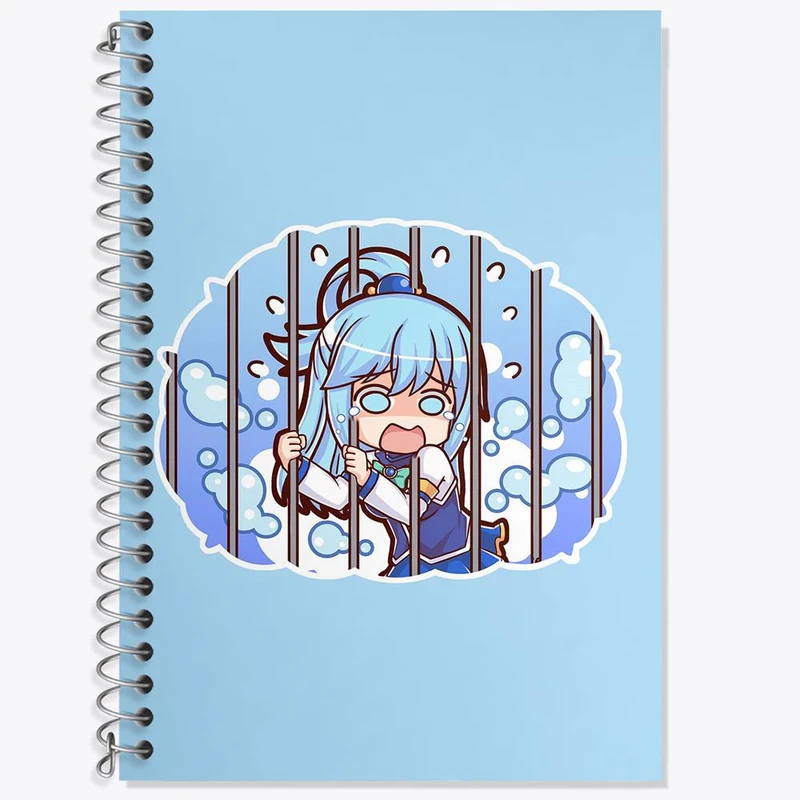 دفتر لغت 50 برگ خندالو مدل آکوا انیمه کونوسوبا Konosuba کد 27163