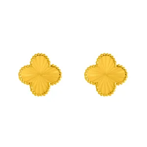 گوشواره میخی طلا 18 عیار زنانه با طرح ونکلیف سیگنیچر اقلیمه مدل ET2210